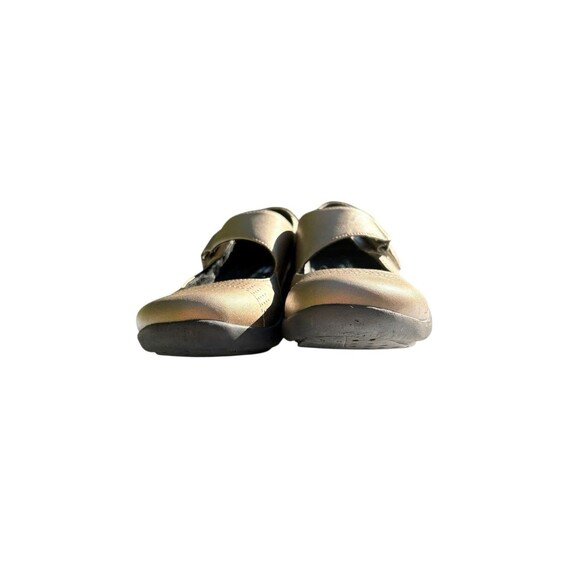 Clarks Women’s 7.5 Wave Walk Mary Jane Gold Metallic Leather Comfort Loafers - Picture 2 of 8